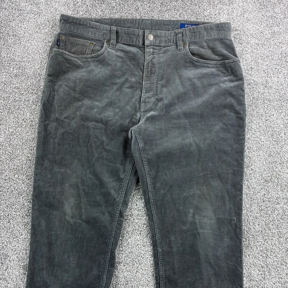 Polo Ralph Lauren Corduroy Pants Mens 36x32 Gray Cotton Straight Leg 5-Pocket